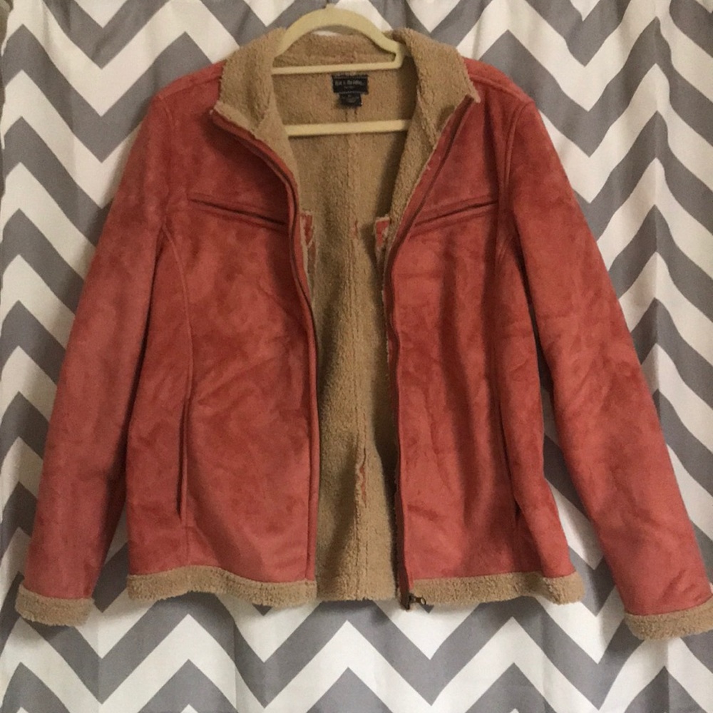 Pink felt-lined coat